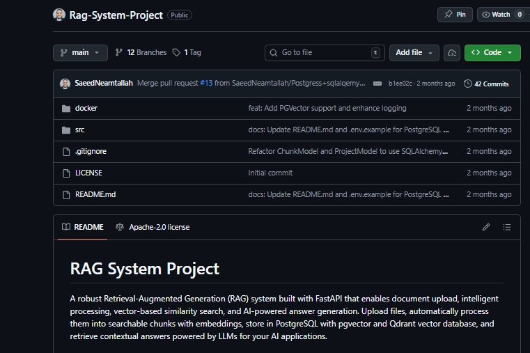RAG Project Screenshot