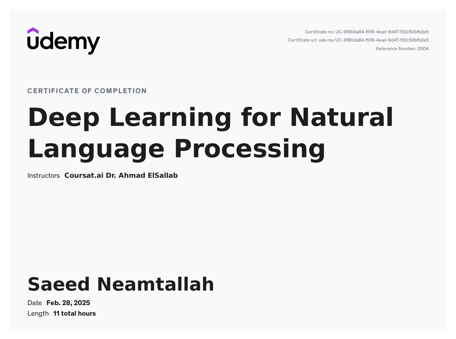 NLP Certificate